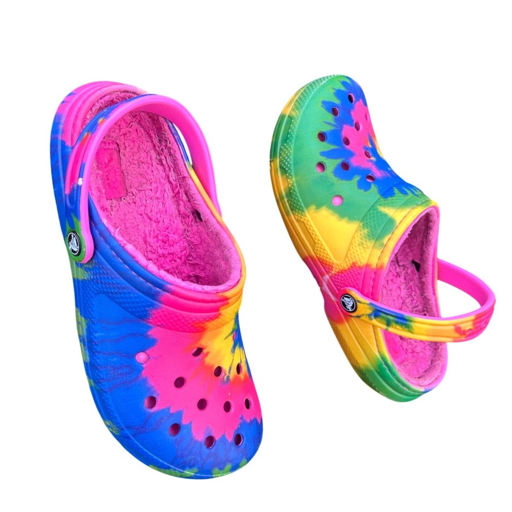 Crocs Adult Classic Lined Tie Dye Clogs Unisex Size M8 W10 Sandals